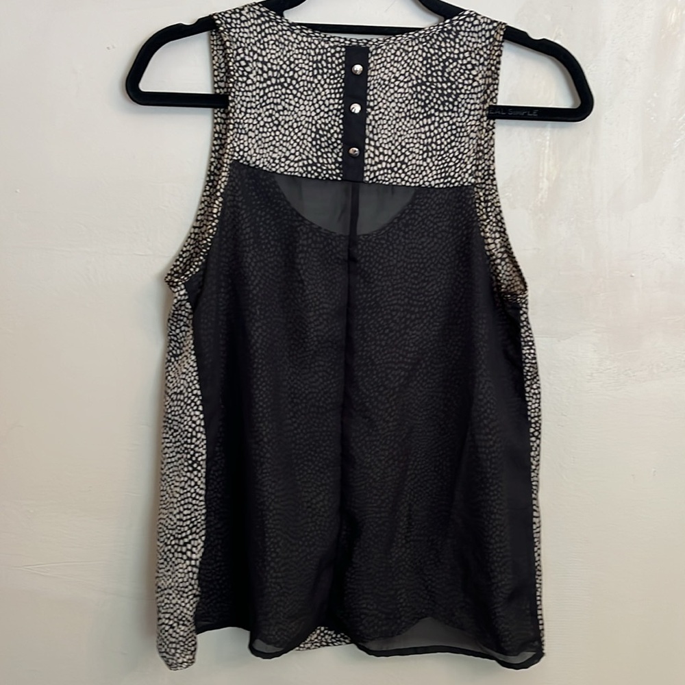 Charlotte Russe Animal Print Sheer Back Sleeveless Tank Blouse Size M - Picture 8 of 12